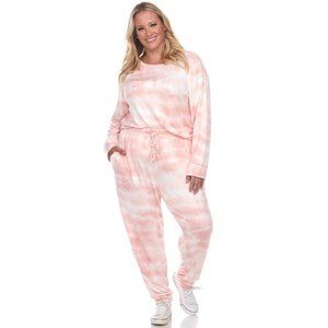 Plus Size Pink Tie Dye 2 Piece Lounge Set Multisize WM 3628